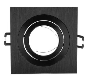 OP=OP Inbouwspot zwart vierkant  - kantelbaar - zaagmaat 74mm - buitenmaat 92mm