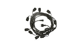 Prikkabel lichtslinger 10m - 10x E27 fittingen - LED lampen optioneel Prikkabel lichtslinger 10m - 10x E27 fittingen - LED lampen optioneel
