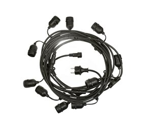 Prikkabel lichtslinger 10m - 10x E27 fittingen - LED lampen optioneel