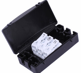 Lasdoos met kroonsteen - 3-aderig 0,25mm_ tot 2,5 mm_ - IP44 Lasdoos met kroonsteen - 3-aderig 0,25mm_ tot 2,5 mm_ - IP44