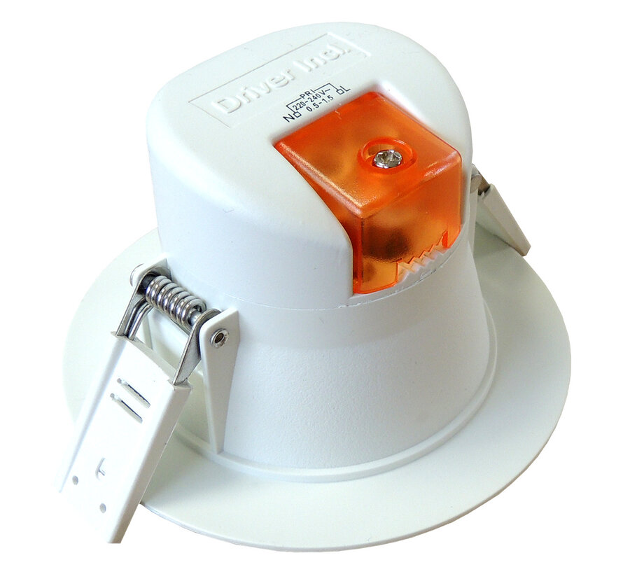 LED inbouwspot IP44 - 8W vervangt 51W - Zaagmaat 90-102mm -  3000K warm wit licht