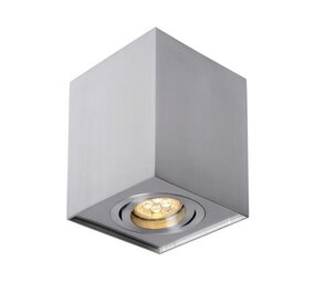 Spectrum voor de installateur LED plafondspot - Cube vierkant - Zilver Aluminium -  met GU10 fitting - kantelbaar - excl. LED spot