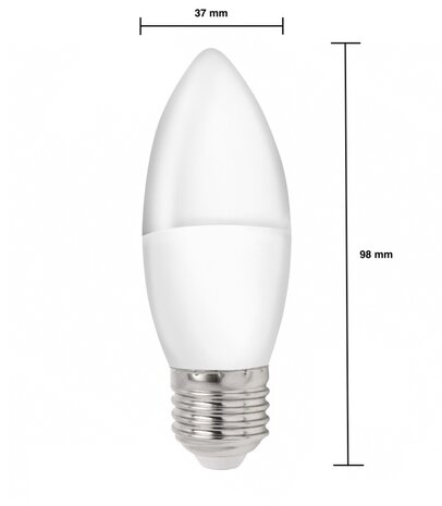 Spectrum voor de installateur: Betaalbare kwaliteit en veelzijdige LED-oplossingen LED kaarslamp - E27 fitting - 1W vervangt 10W - 3000K Warm wit licht