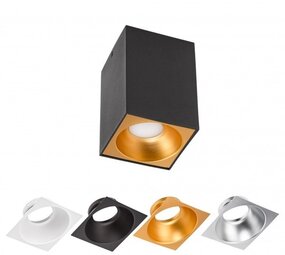 Spectrum voor de installateur LED plafondspot - Cube Mat Zwart 95x95x138 mm - Excl. LED Spot
