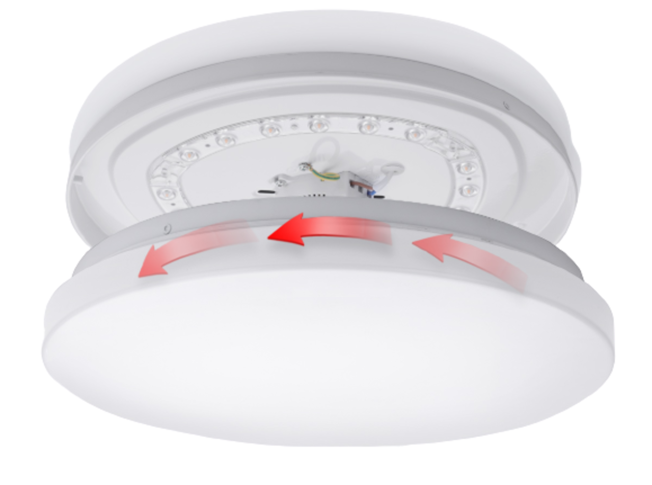 Aigostar LED Witte plafondlamp rond- 12W vervangt 62W - 4000k helder wit licht - 255x55mm