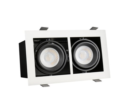 Spectrum voor de installateur LED inbouwspot armatuur Modern - Rechthoekig met 2 GU10 aansluiting