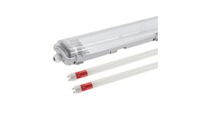 Spectrum 120cm LED armatuur IP65 + 2 LED TL buizen 18W p/s - 3000K 830 warm wit licht -  Compleet Spectrum 120cm LED armatuur IP65 + 2 LED TL buizen 18W p/s - 3000K 830 warm wit licht -  Compleet