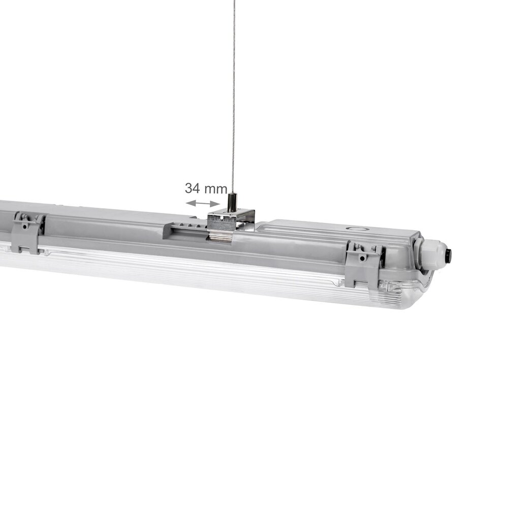 Spectrum voor de installateur 120cm LED armatuur IP65 + 2 LED TL buizen 18W p/s - 3000K 830 warm wit licht -  Compleet