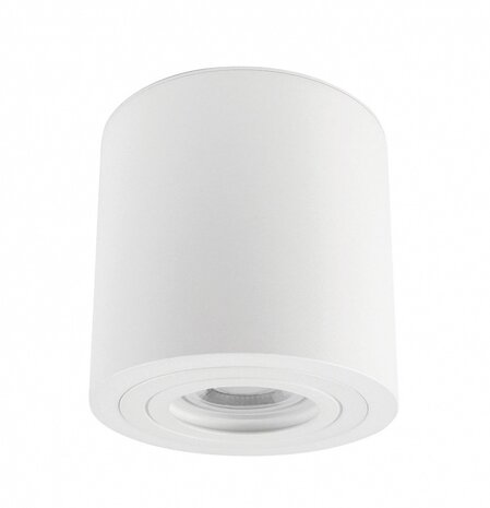 Spectrum LED Plafondspot IP65 - 90MM - GU10 fitting - Tube Rond Wit | 97MM hoog - 230v - excl. lichtbron Spectrum LED Plafondspot IP65 - 90MM - GU10 fitting - Tube Rond Wit | 97MM hoog - 230v - excl. lichtbron