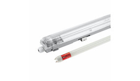 60cm LED armatuur IP65 + 1 LED TL buis 10W - 3000K 830 warm wit licht -  Compleet