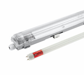 60cm LED armatuur IP65 + 1 LED TL buis 10W - 6000K 865 daglicht wit -  Compleet