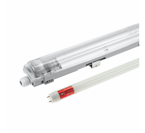 60cm LED armatuur IP65 + 1 LED TL buis 10W - 6000K 865 daglicht wit - Compleet
