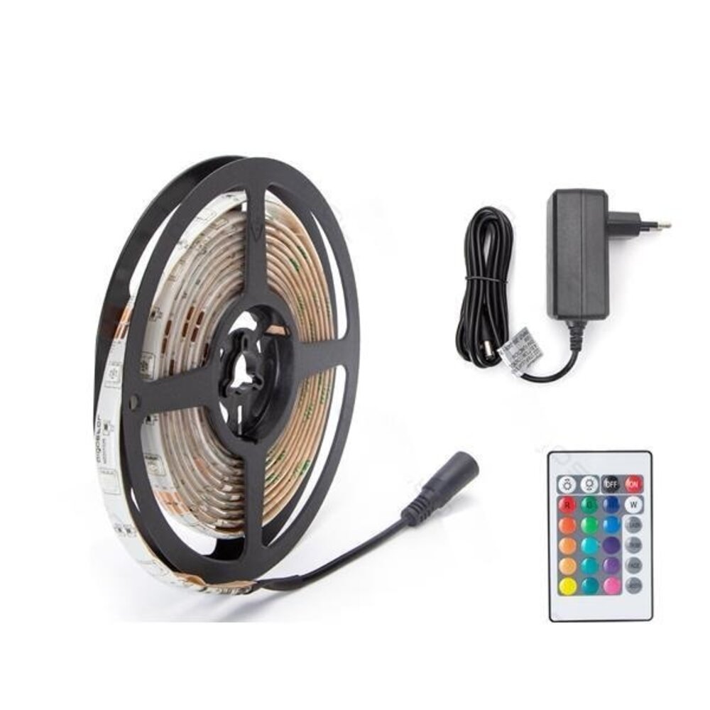 Aigostar LED strip - RGB 3m 24W - 30 LEDs p/m - Incl. 24-knops IR afstandsbediening - Complete set Aigostar LED strip - RGB 3m 24W - 30 LEDs p/m - Incl. 24-knops IR afstandsbediening - Complete set