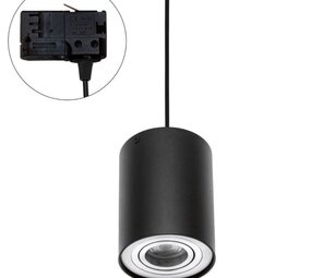 Spectrum voor de installateur LED Trackrail connector zwart - voor hanglamp - 3-Phase