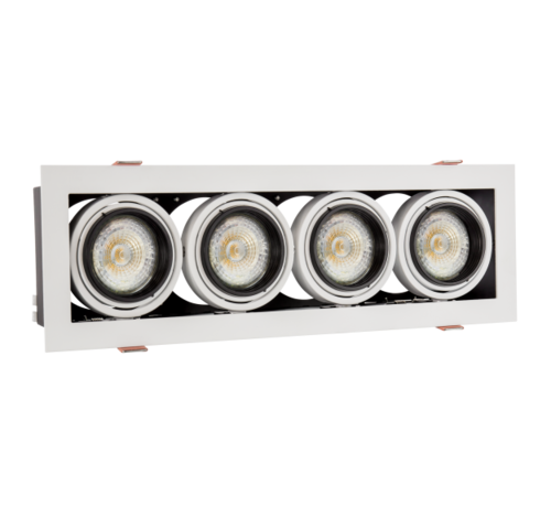 OP=OP LED inbouwspot armatuur Modern Mini - Rechthoekig met 4 GU10 aansluiting