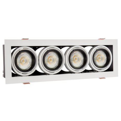 Spectrum voor de installateur OP=OP LED inbouwspot armatuur Modern Mini - Rechthoekig met 4 GU10 aansluiting