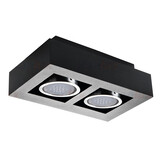 Kanlux LED Plafondspot STOBI - 2*GU10 AR111 - excl. LED spot - Zwart vierkant Kanlux LED Plafondspot STOBI - 2*GU10 AR111 - excl. LED spot - Zwart vierkant