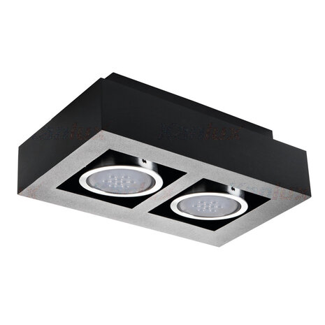 Kanlux LED Plafondspot STOBI - 2*GU10 AR111 - excl. LED spot - Zwart vierkant Kanlux LED Plafondspot STOBI - 2*GU10 AR111 - excl. LED spot - Zwart vierkant