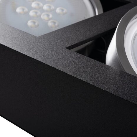 Kanlux LED Plafondspot STOBI - 2*GU10 AR111 - excl. LED spot - Zwart vierkant Kanlux LED Plafondspot STOBI - 2*GU10 AR111 - excl. LED spot - Zwart vierkant