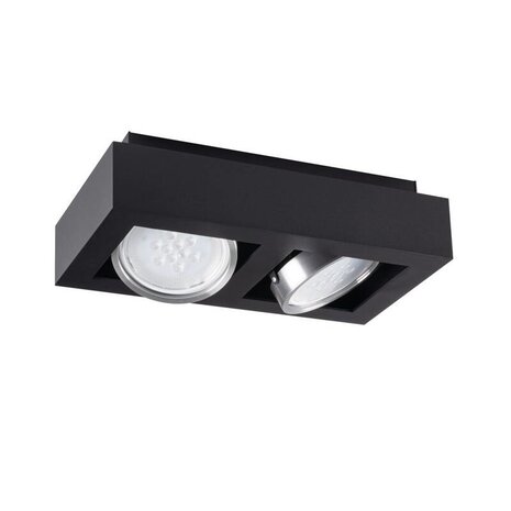 Kanlux LED Plafondspot STOBI - 2*GU10 AR111 - excl. LED spot - Zwart vierkant Kanlux LED Plafondspot STOBI - 2*GU10 AR111 - excl. LED spot - Zwart vierkant