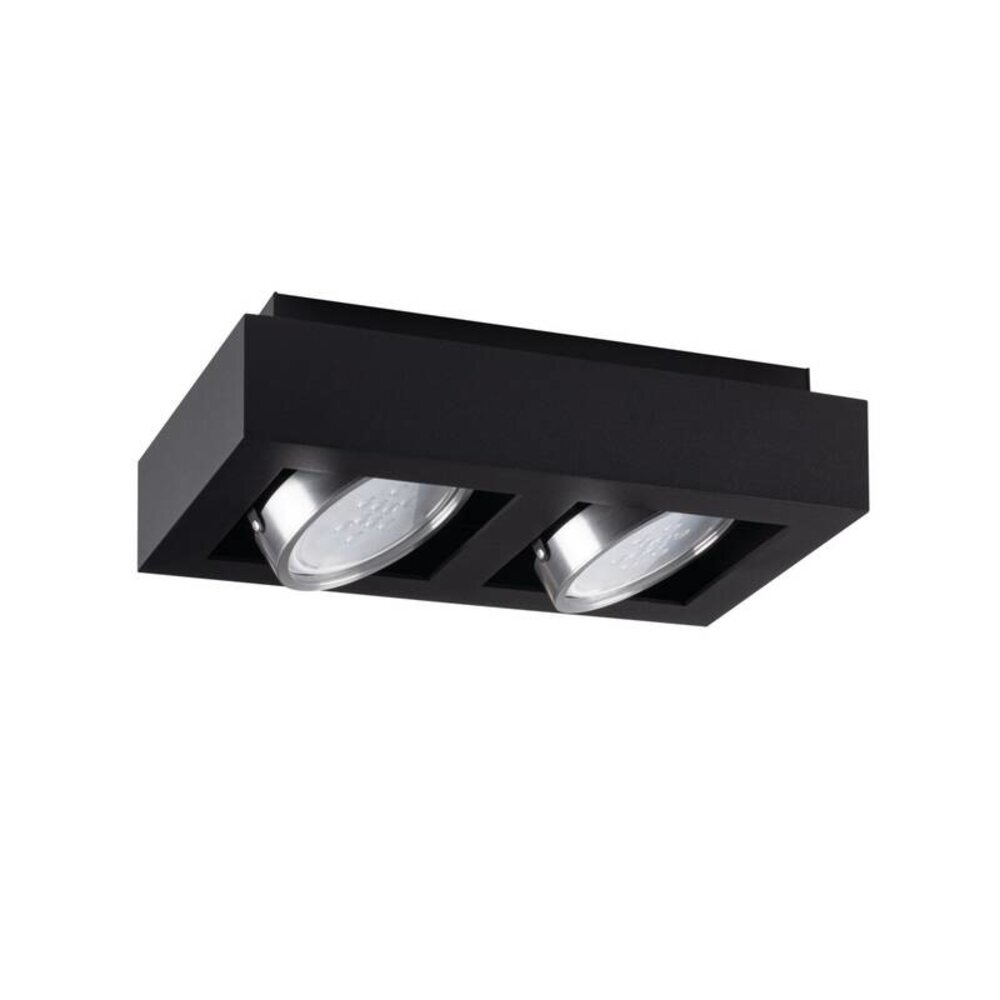 Kanlux LED Plafondspot STOBI - 2*GU10 AR111 - excl. LED spot - Zwart vierkant Kanlux LED Plafondspot STOBI - 2*GU10 AR111 - excl. LED spot - Zwart vierkant