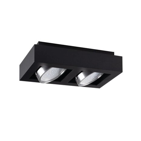 Kanlux LED Plafondspot STOBI - 2*GU10 AR111 - excl. LED spot - Zwart vierkant Kanlux LED Plafondspot STOBI - 2*GU10 AR111 - excl. LED spot - Zwart vierkant