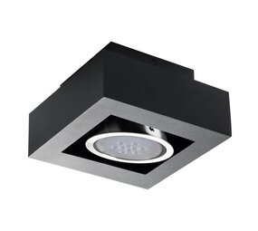 Kanlux LED Plafondspot STOBI - GU10 AR111 - excl. LED spot - Zwart vierkant