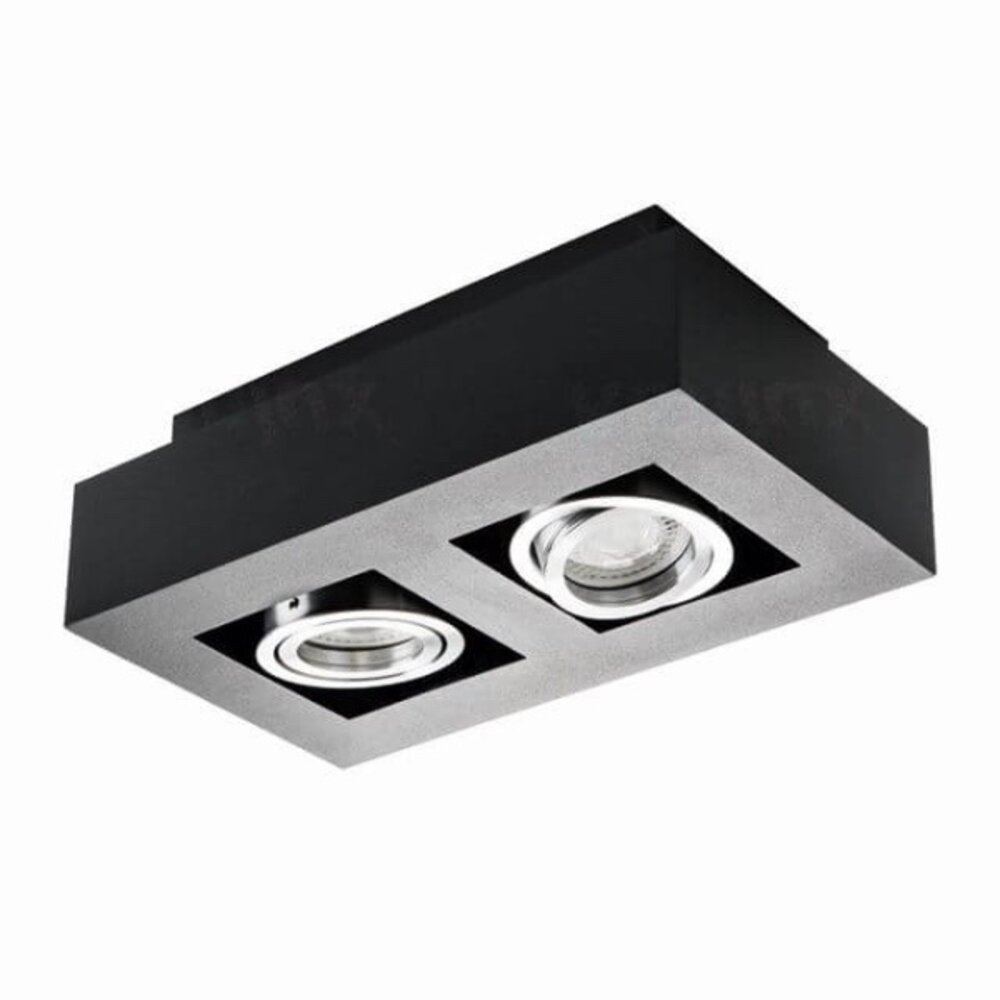 Kanlux LED GU10 plafondspot armatuur zwart - Dubbelvoudig voor 2 LED GU10 spots - Excl. LED spots Kanlux LED GU10 plafondspot armatuur zwart - Dubbelvoudig voor 2 LED GU10 spots - Excl. LED spots