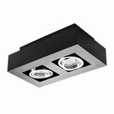 Kanlux LED GU10 plafondspot armatuur zwart - Dubbelvoudig voor 2 LED GU10 spots  - Excl. LED spots Kanlux LED GU10 plafondspot armatuur zwart - Dubbelvoudig voor 2 LED GU10 spots  - Excl. LED spots