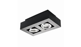 Kanlux LED GU10 plafondspot armatuur zwart - Dubbelvoudig voor 2 LED GU10 spots  - Excl. LED spots Kanlux LED GU10 plafondspot armatuur zwart - Dubbelvoudig voor 2 LED GU10 spots  - Excl. LED spots