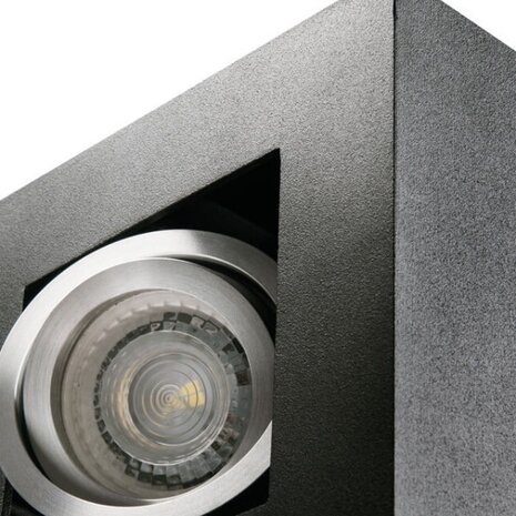 Kanlux LED GU10 plafondspot armatuur zwart - Dubbelvoudig voor 2 LED GU10 spots - Excl. LED spots Kanlux LED GU10 plafondspot armatuur zwart - Dubbelvoudig voor 2 LED GU10 spots - Excl. LED spots