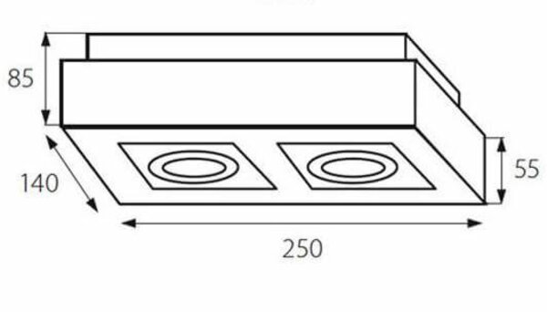 Kanlux LED GU10 plafondspot armatuur zwart - Dubbelvoudig voor 2 LED GU10 spots - Excl. LED spots Kanlux LED GU10 plafondspot armatuur zwart - Dubbelvoudig voor 2 LED GU10 spots - Excl. LED spots