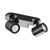 Kanlux LED GU10 plafond - wandspot zwart - Dubbelvoudig voor 2 LED GU10 spots