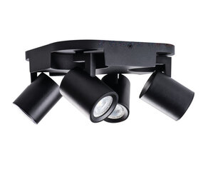 Kanlux LED GU10 plafond - wandspot zwart - Viervoudig voor 4 LED GU10 spots