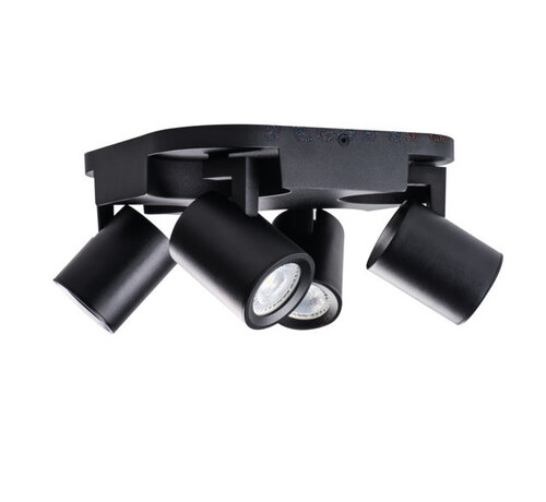 LED GU10 plafond - wandspot zwart - Viervoudig voor 4 LED GU10 spots