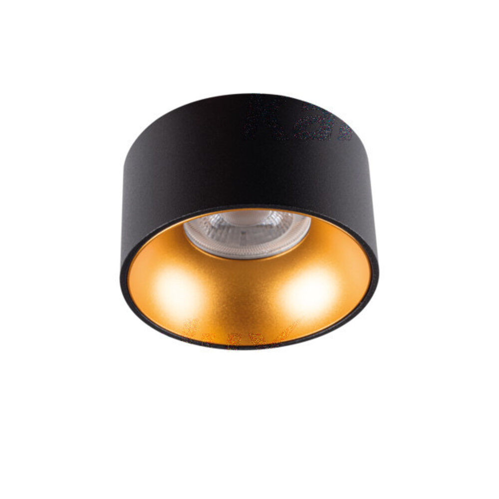 Kanlux LED GU10 plafondspot zwart goud rond - Enkelvoudig voor 1 LED GU10 spot - Excl. lichtbron