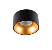 LED GU10 plafondspot zwart goud rond - Enkelvoudig voor 1 LED GU10 spot - Excl. lichtbron