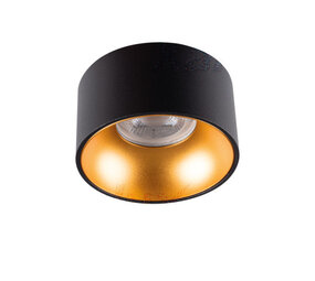 Kanlux LED GU10 plafondspot zwart goud rond - Enkelvoudig voor 1 LED GU10 spot - Excl. lichtbron
