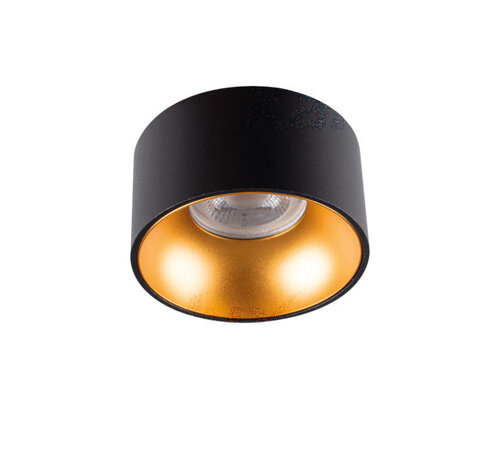 LED GU10 plafondspot zwart goud rond - Enkelvoudig voor 1 LED GU10 spot - Excl. lichtbron