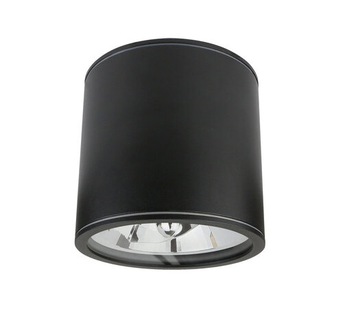 LED AR111 plafondspot zwart rond IP65 - met GU10/AR111 fitting - excl. LED spot