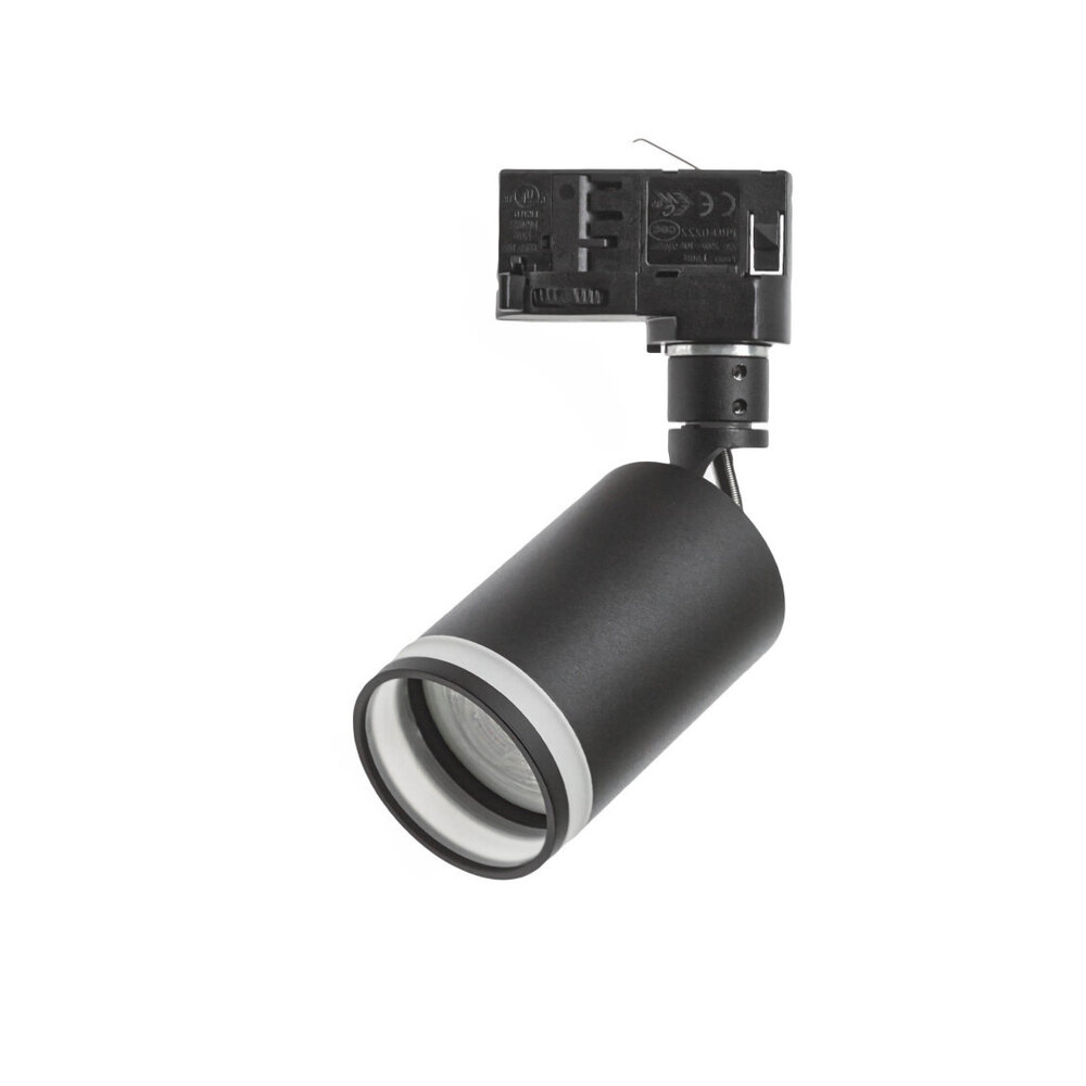 Spectrum LED railspot mini zwart met opale ring - 3-Fase universeel - GU10 aansluiting