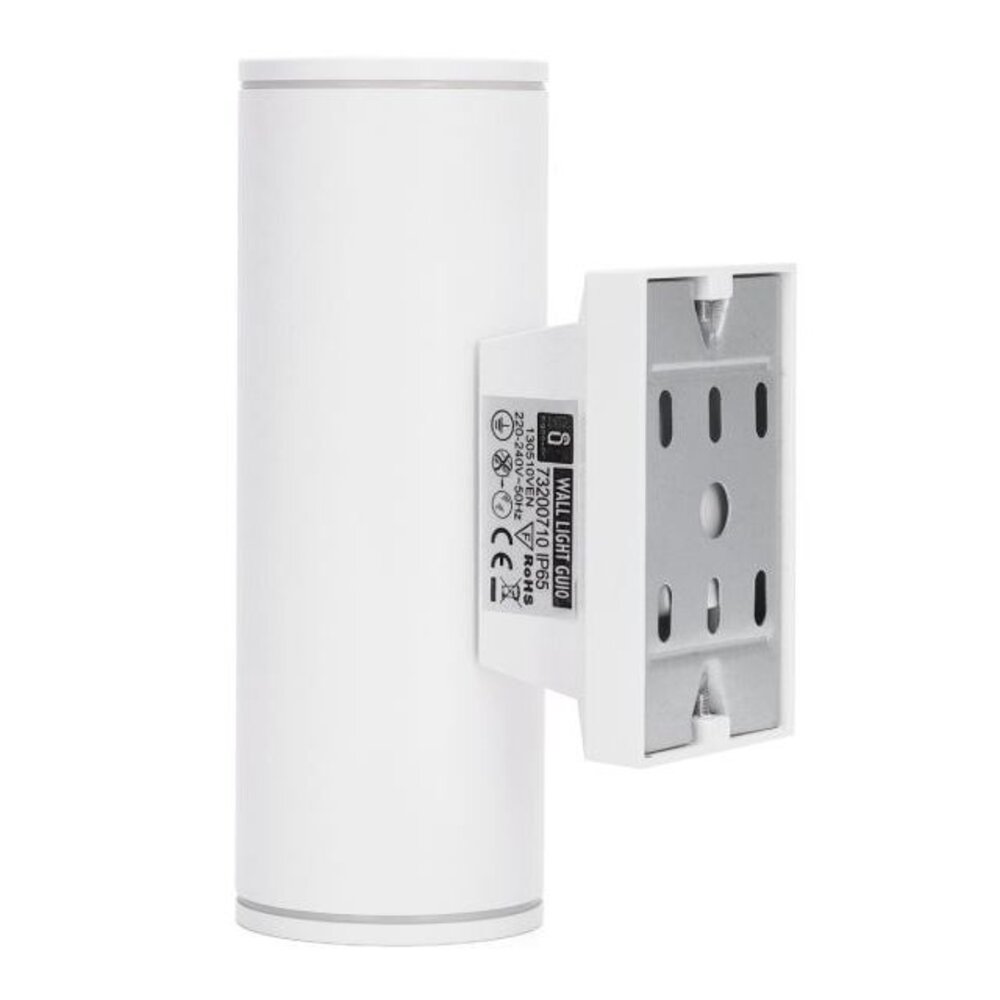 Aigostar OP=OP LED GU10 ronde wandlamp wit IP65 - Dubbelvoudig voor 2 LED GU10 spots Aigostar OP=OP LED GU10 ronde wandlamp wit IP65 - Dubbelvoudig voor 2 LED GU10 spots