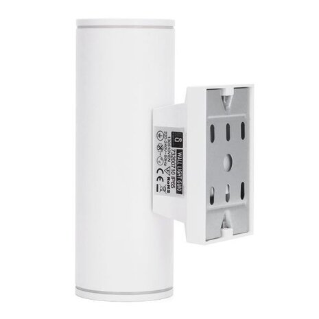 Aigostar OP=OP LED GU10 ronde wandlamp wit IP65 - Dubbelvoudig voor 2 LED GU10 spots Aigostar OP=OP LED GU10 ronde wandlamp wit IP65 - Dubbelvoudig voor 2 LED GU10 spots