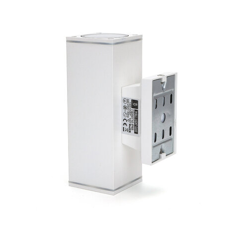 Aigostar LED GU10 vierkante wandlamp wit IP65 Dubbelvoudig voor 2 LED GU10 spots