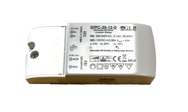 LCB LED Europe LED voedingsadapter dimbaar - 12V 25W 2.08A - geschikt voor 12V LED-verlichting LCB LED Europe LED voedingsadapter dimbaar - 12V 25W 2.08A - geschikt voor 12V LED-verlichting