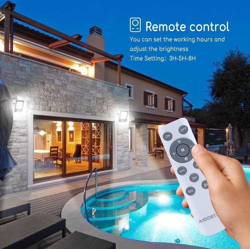 Aigostar Solar Schijnwerper10XHS IP65 - 50W - 6500K - met afstandsbediening Aigostar Solar Schijnwerper10XHS IP65 - 50W - 6500K - met afstandsbediening