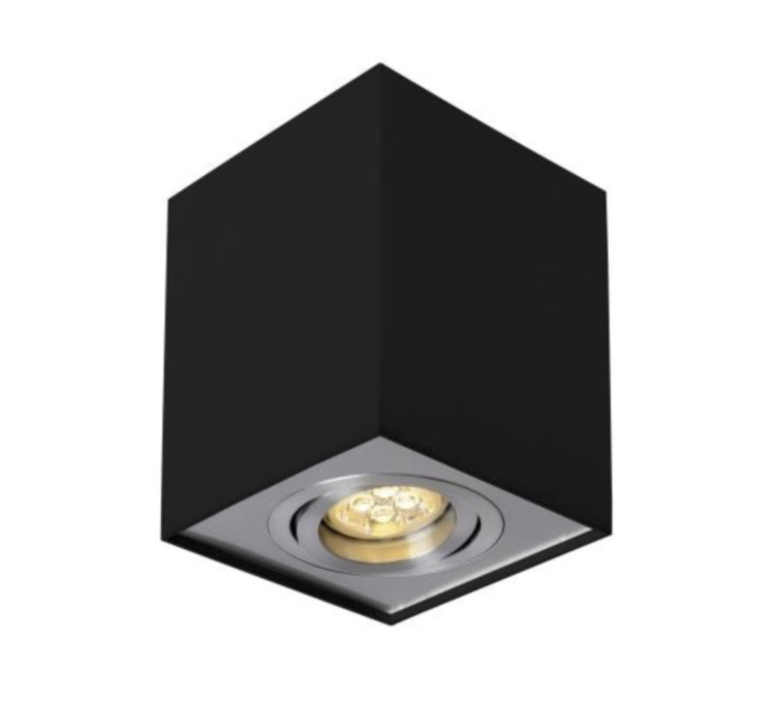 Spectrum voor de installateur WiFi LED plafondspot - Cube vierkant -  Zwart Zilver - Bediening met de app - kantelbaar