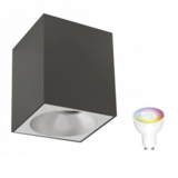 Spectrum voor de installateur WiFi LED plafondspot - Cube Mat Zwart 95x95x138 mm - Bediening via de app