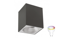 Spectrum voor de installateur: Betaalbare kwaliteit en veelzijdige LED-oplossingen WiFi LED plafondspot - Cube Mat Zwart 95x95x138 mm - Bediening via de app