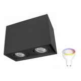 Spectrum voor de installateur: Betaalbare kwaliteit en veelzijdige LED-oplossingen WiFi LED plafondspot dubbel kantelbaar - Cube Zwart - Bediening via de app